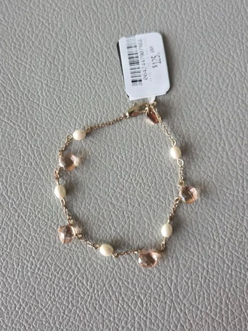 Lauren Ralph Lauren Josephine Rose Crystal and Pearl Station Bracelet